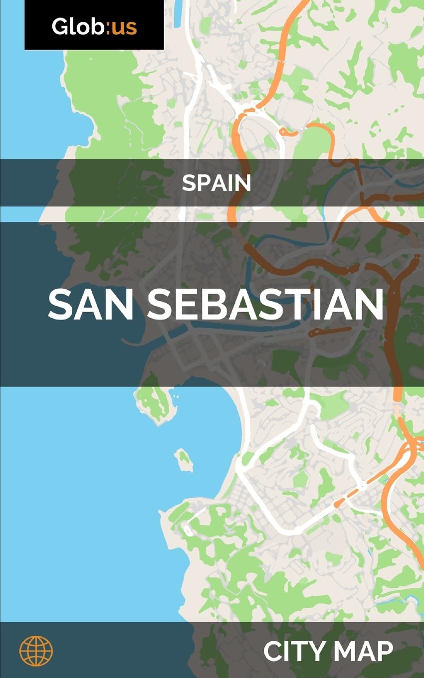 San Sebastián, Spanien - Stadtplan von Glob:us: Schwarzweiß, Matte, Straßenkarte, Taschenformat Maps & Plans