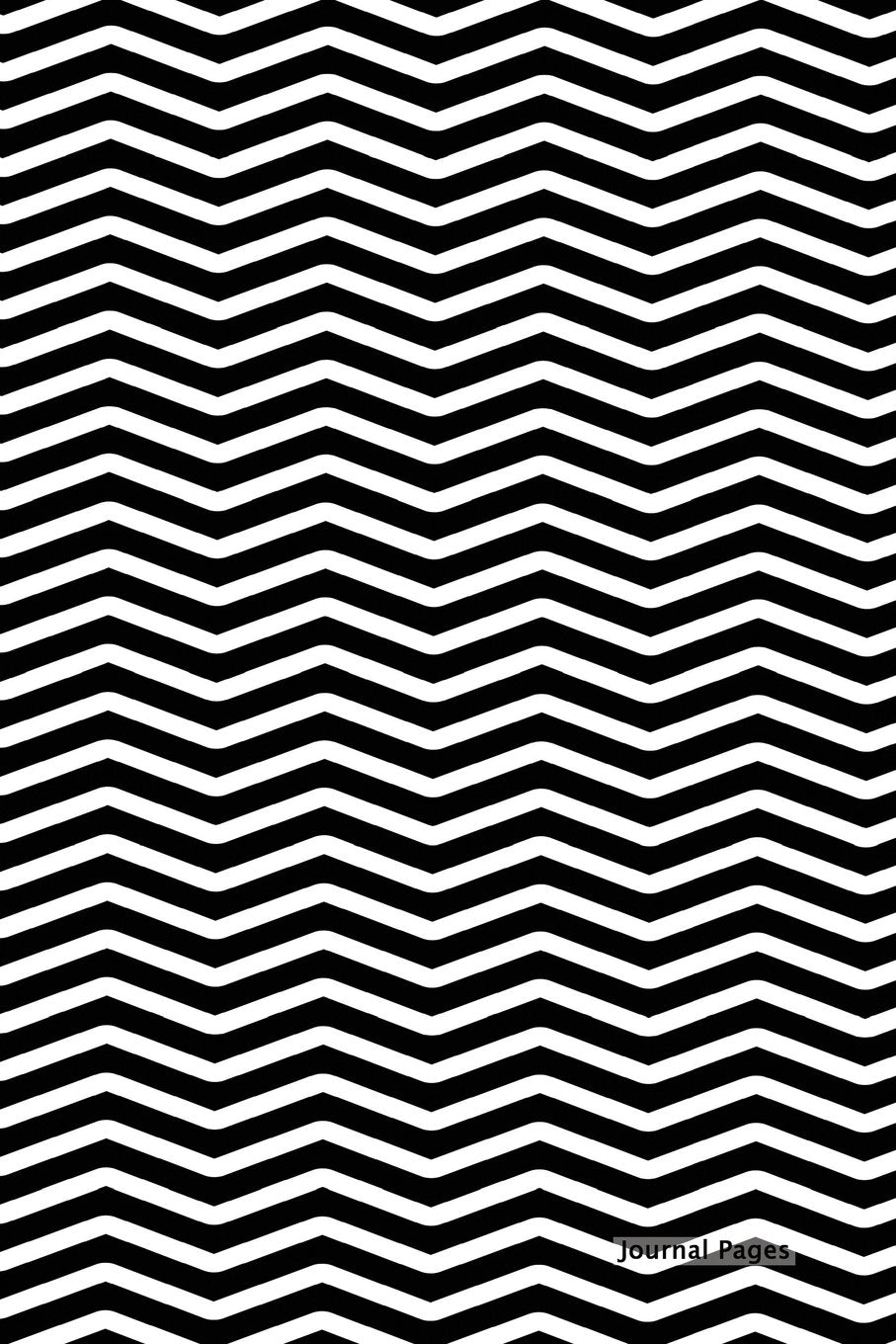 Journal Pages - Black White Waves(Unruled): 6" x 9", Classic Notebook- Unlined Plain Journal,for Notes,sketches, 100 Pages (Durable Cover) Media & Communication