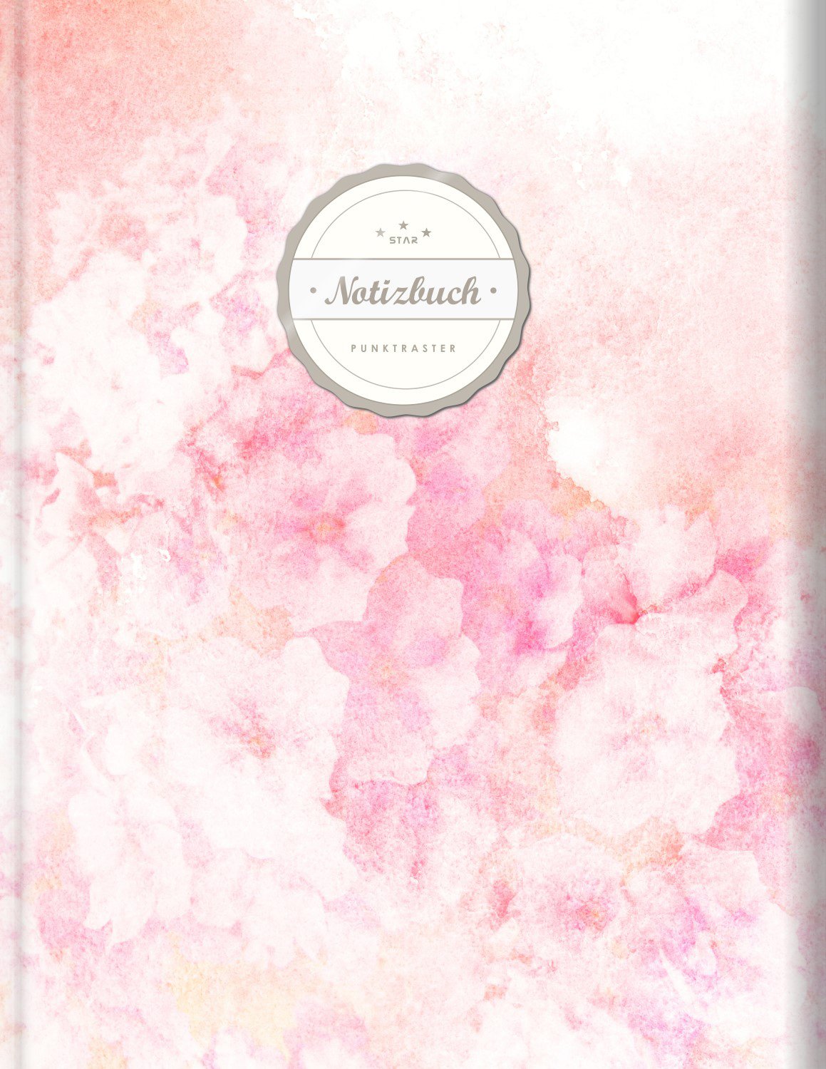 Punktraster Notizbuch (©Star, A4, 156 Seiten, Softcover) || Dickes Notizbuch mit Register + Robuster Einband || Bullet Journal, Handlettering, Skizzenbuch, Zeichenbuch, Tagebuch, "Rosa Aquarell" Stationery