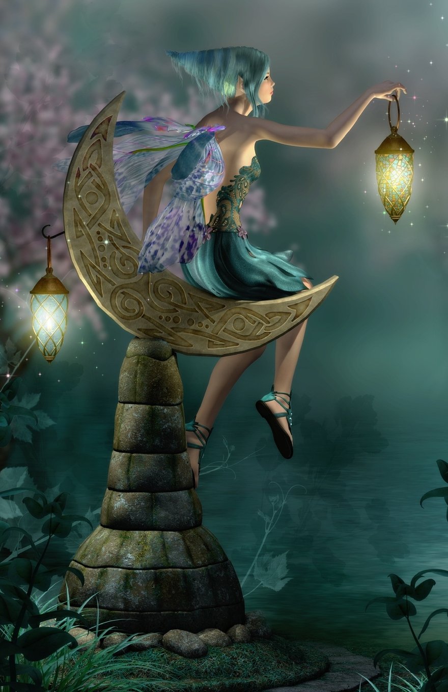Journal: Fairy Sitting on Crescent Moon Holding a Lantern: Lined Journal, 120 Pages, 5.5 x 8.5, Enchanted Fairy Seated on Crescent Moon, Soft Cover, Matte Finish (Fairy Journals, Band 3) Self-help
