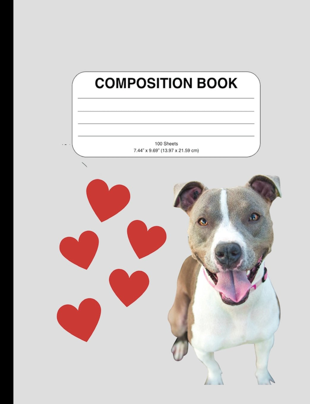 Composition Book: Pitbull Dog Design, Graph Paper, 200 Pages to Use for Writing, School, for Math Homework, or as a Journal Self-help