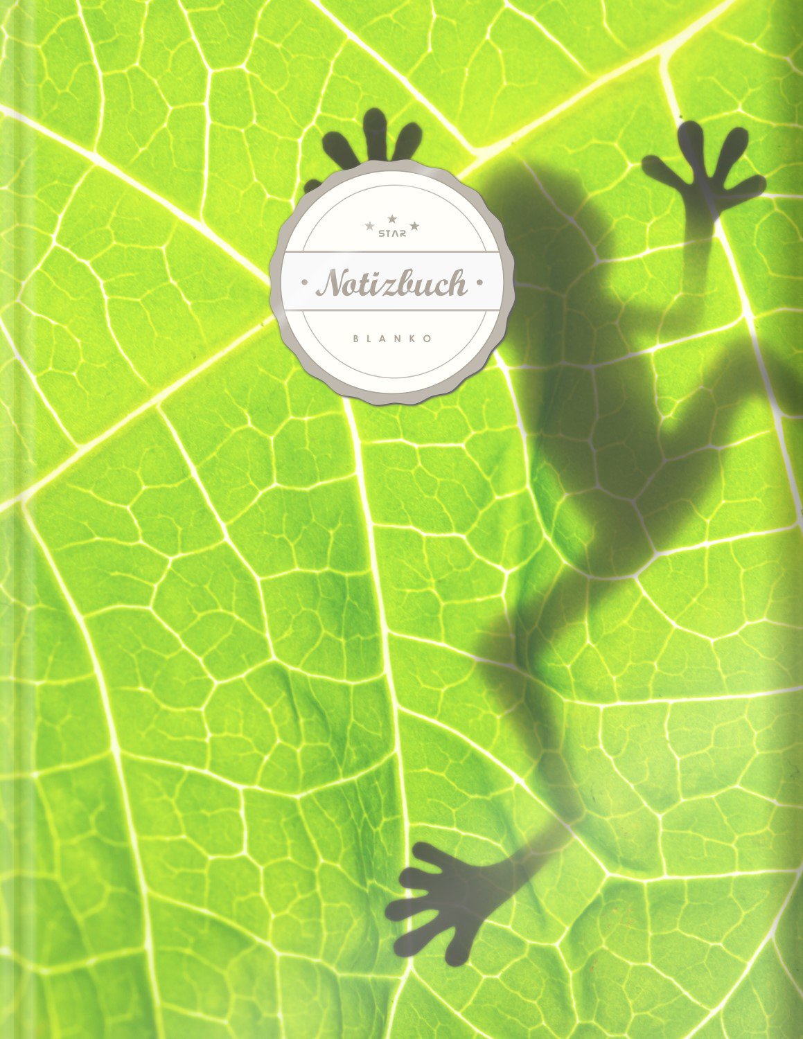 Blanko Notizbuch (©Star, A4, 156 Seiten, Softcover) || Mit Register + Seitenzahlen || Leeres Notizbuch zum Selbstgestalten, Zeichenbuch, Skizzenbuch, Tagebuch, Blankobuch, „Grasfrosch“ Stationery