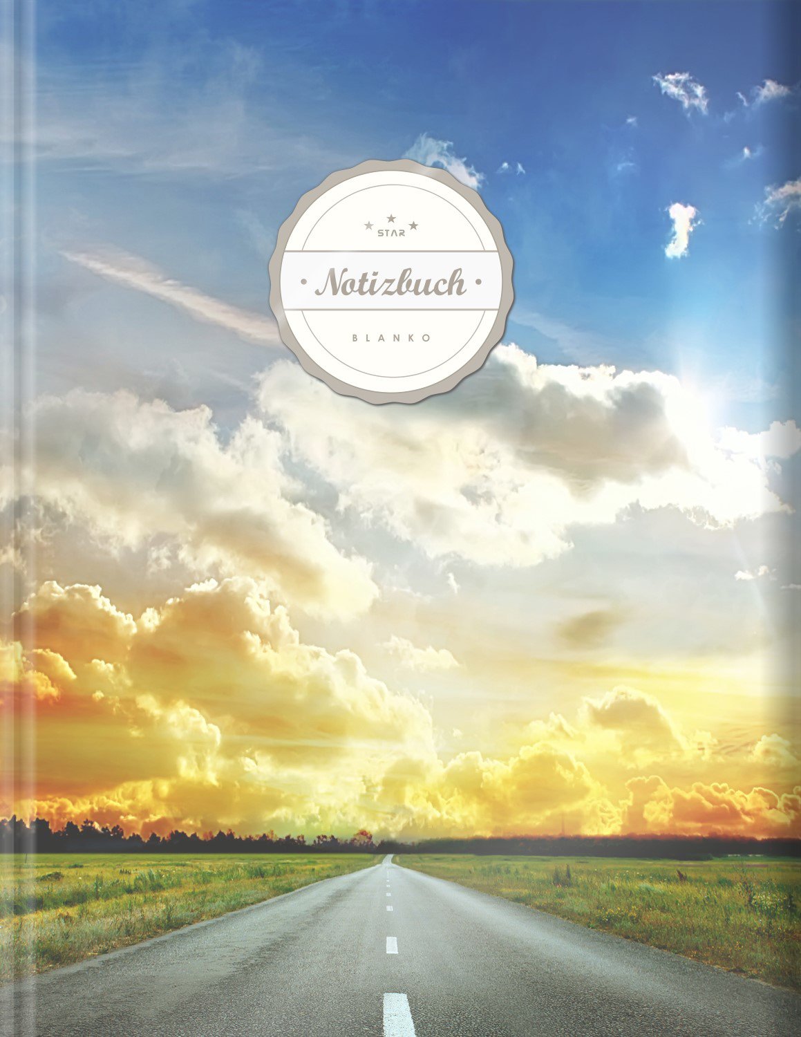 Blanko Notizbuch (©Star, A4, 156 Seiten, Softcover) || Mit Register + Seitenzahlen || Leeres Notizheft zum Selbstgestalten, Zeichenbuch, Skizzenbuch, Blankobuch, Malbuch „Autobahn“ Stationery