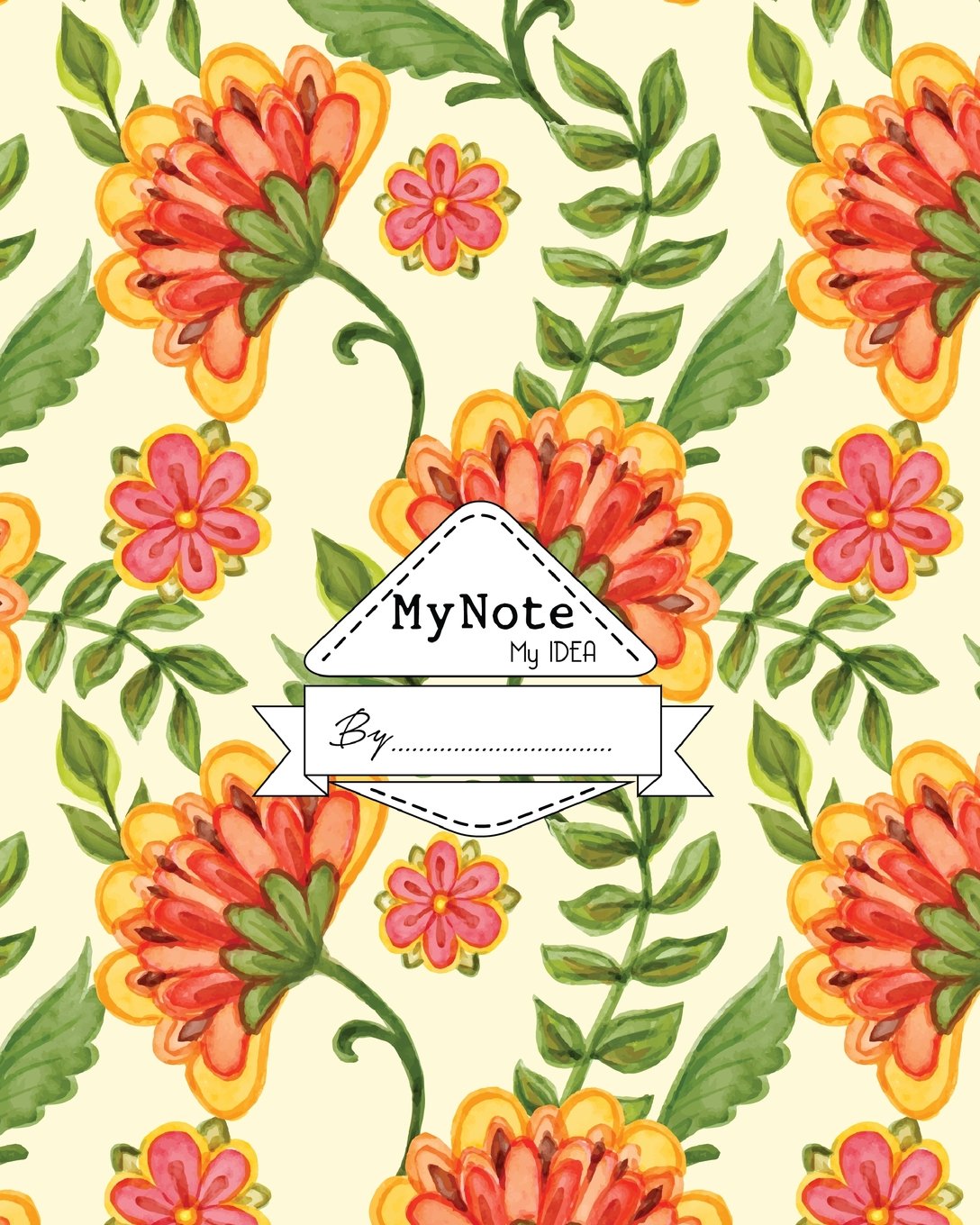 Notebook : My Note My Idea ,8 x 10, 110 pages : Watercolor-batik: (School Notebooks) Lifestyle