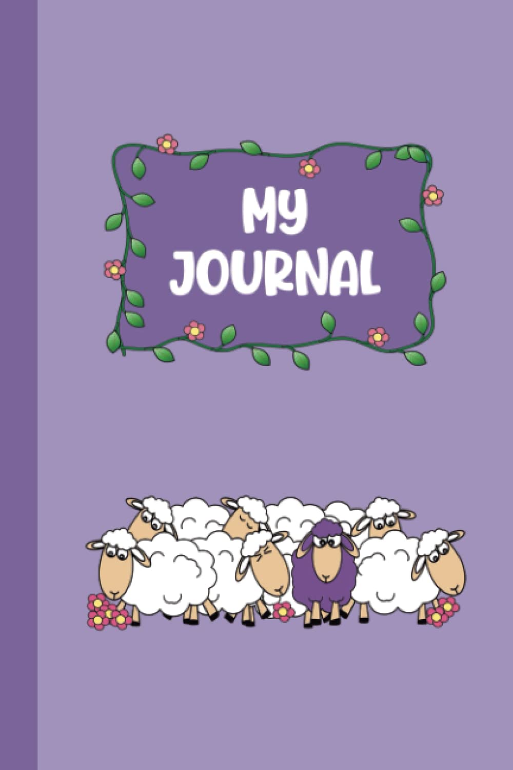 My Journal: Sheep (Purple) 6x9 - BLANK JOURNAL with NO LINES - SKETCHBOOK with unlined pages for drawing and writing on blank paper (Baby Animals Sketchbook) Self-help