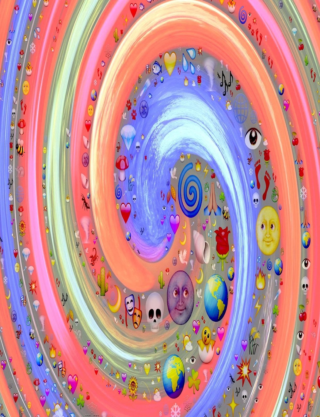 Emoji Rainbow Sherbet Swirl Wide Rule Composition Notebook Books