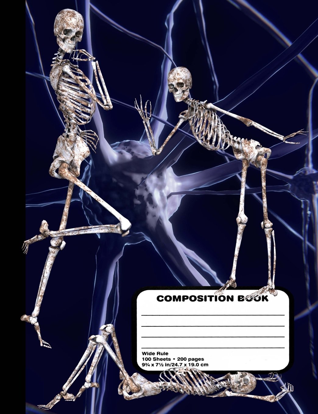 Skeleton Science Lab Wide Ruled Composition Notebook 200 7.44" x 9.69" Pages Books