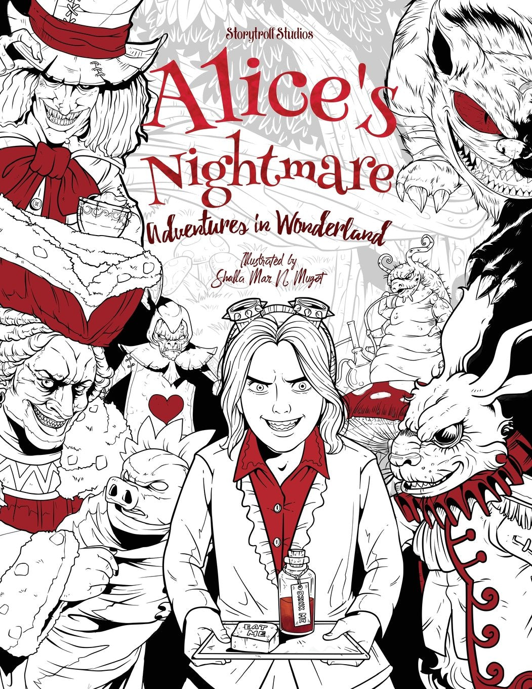 Alice's Nightmare - Adventures in Wonderland - Adult Coloring Book: (Horror, Halloween) Hobbies & Crafts
