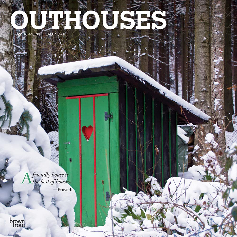 Outhouses 2022 12 x 12 Inch Monthly Square Wall Calendar, Toilette Latrine Bog Humor Calendars