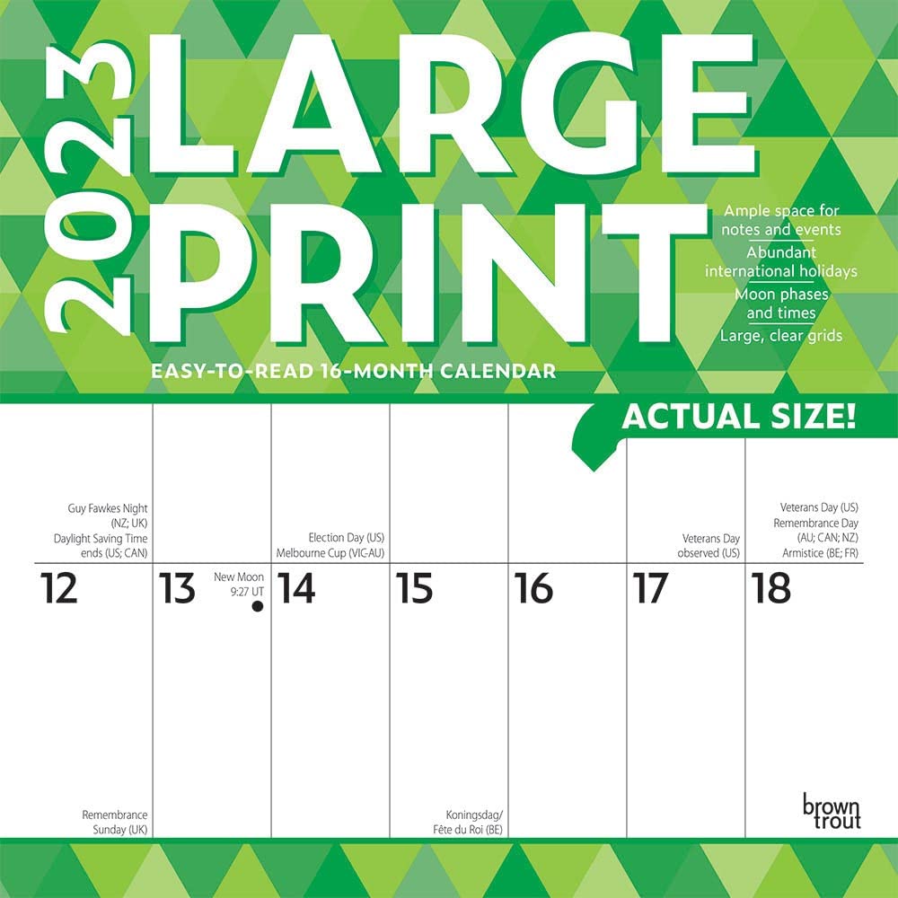 Large Print 2023 Square Calendar Calendars