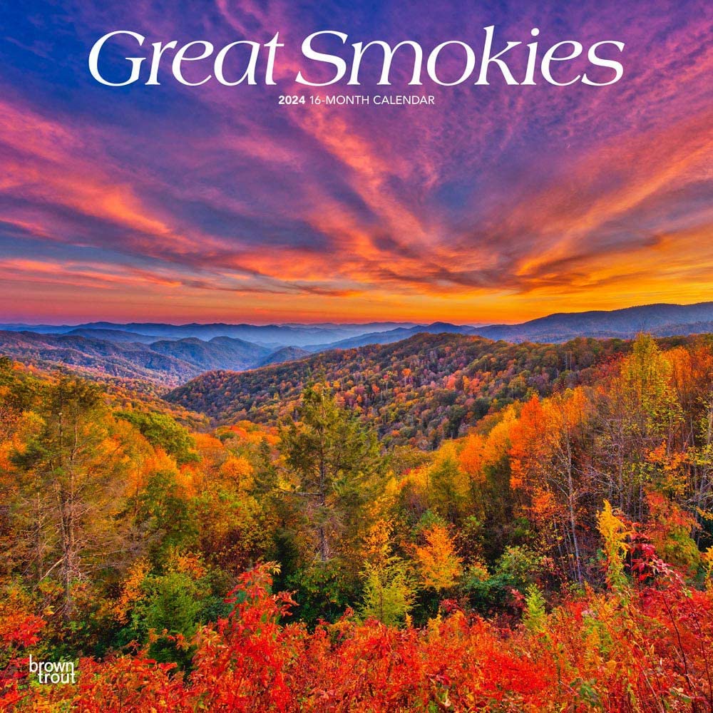 Great Smokies | 2024 12 x 24 Inch Monthly Square Wall Calendar | BrownTrout | USA United States of America Scenic Nature Mountain Leisure, Home & Garden