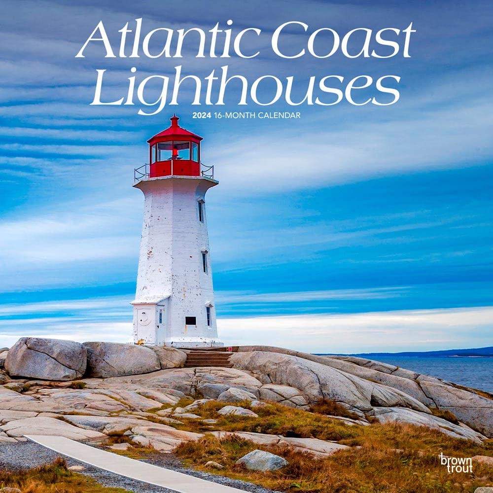 Atlantic Coast Lighthouses | 2024 12 x 24 Inch Monthly Square Wall Calendar | BrownTrout | USA United States of America Scenic Nature Ocean Sea East Books