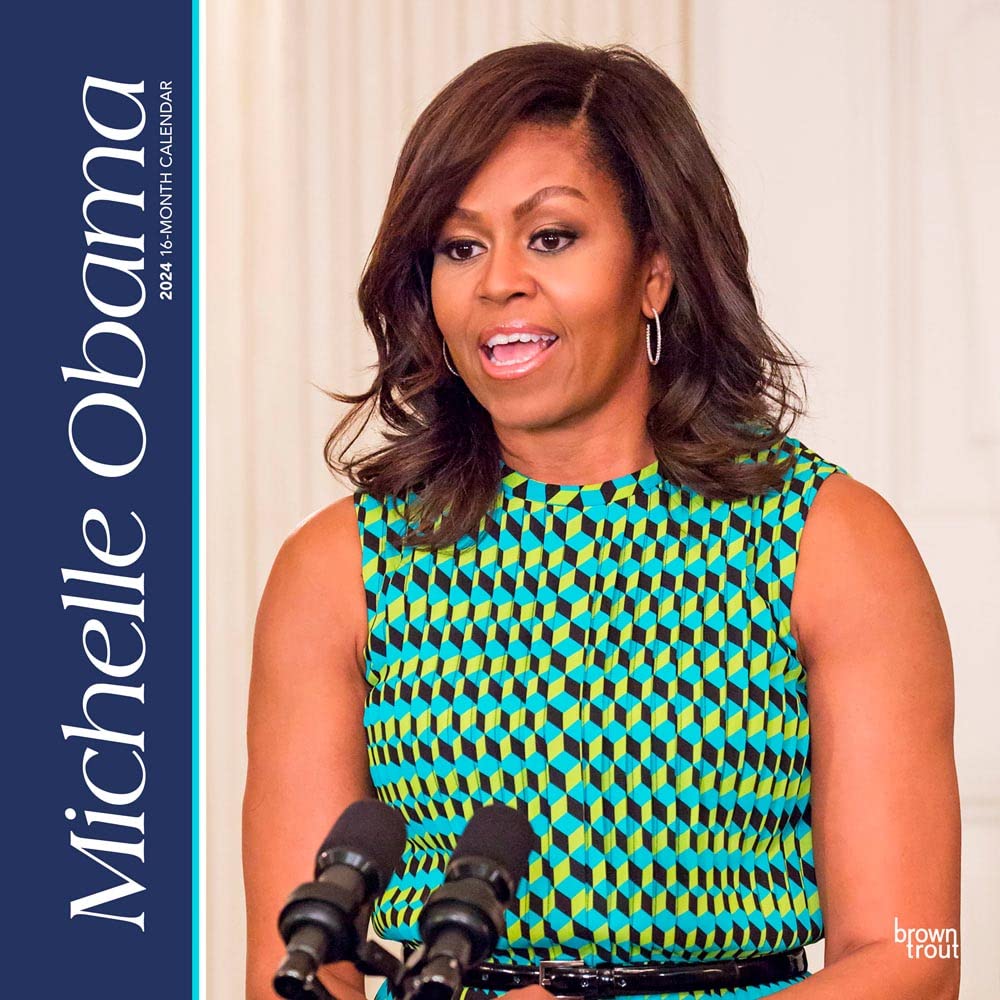 Michelle Obama | 2024 12 x 24 Inch Monthly Square Wall Calendar | BrownTrout | USA United States of America Famous Figure Books