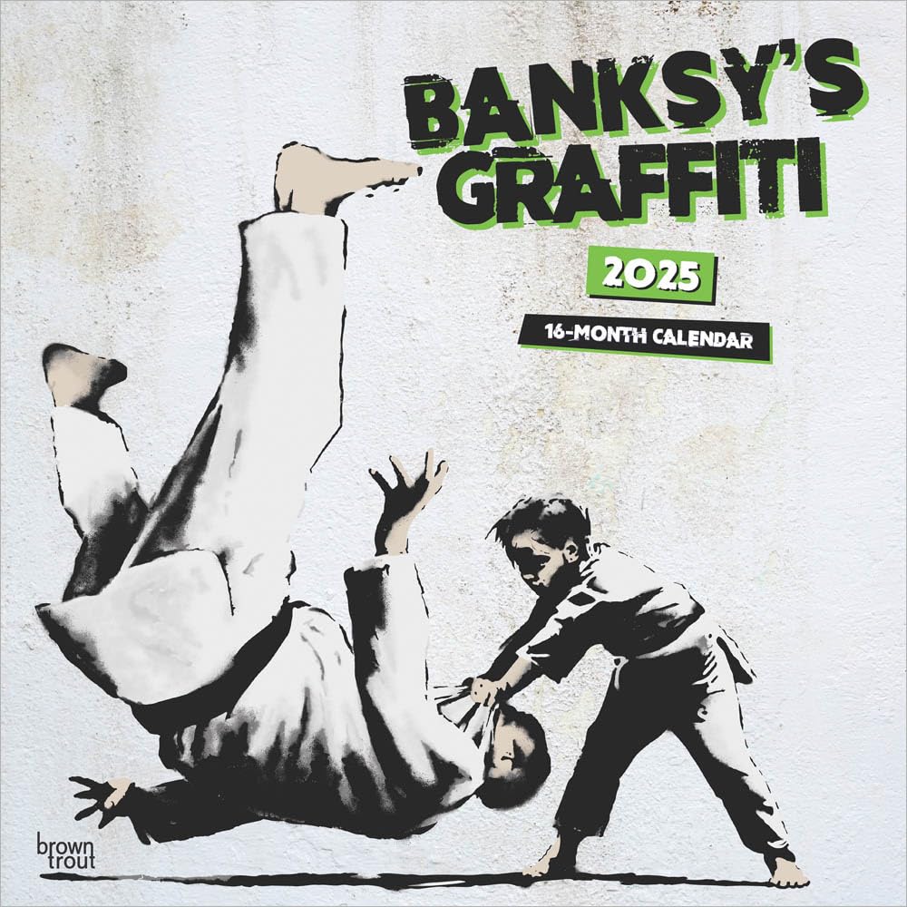 Banksy's Graffiti Official 2025 12 X 24 Inch Monthly Square Wall Calendar Plastic-Free Books