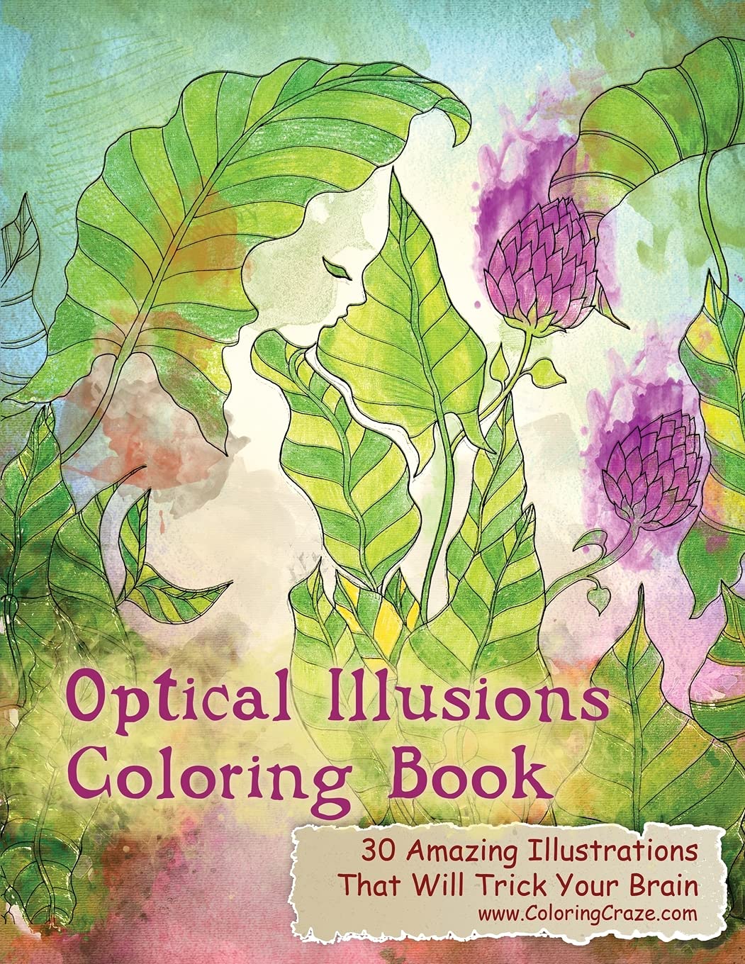 Optical Illusions Coloring Book: 30 Amazing Illustrations That Will Trick Your Brain (Optical Illusions Coloring Books Collection, Band 1) Hobbies & Crafts