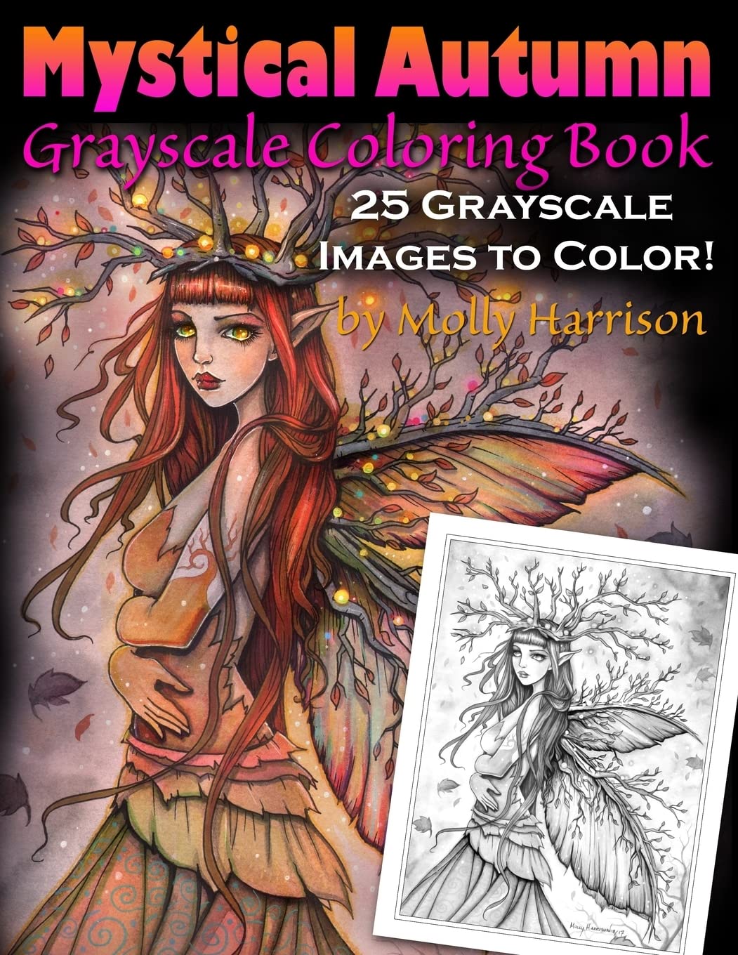 Mystical Autumn Grayscale Coloring Book: Witches, Fairies and More! Hobbies & Crafts