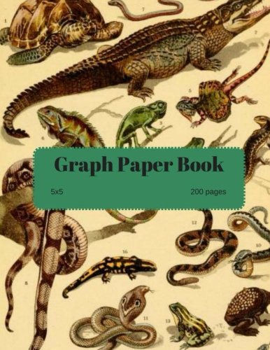 Vintage Reptile 5x5 Graph Paper Book Mathematics