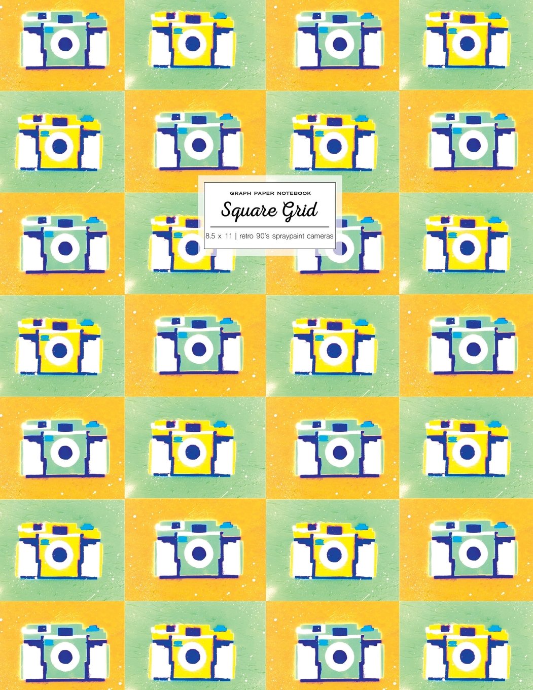 Graph Paper Notebook 8.5 x 11: Math Notebook, Square Grid Journal, Retro 90's Spraypaint Cameras (One Subject Notebook) Books