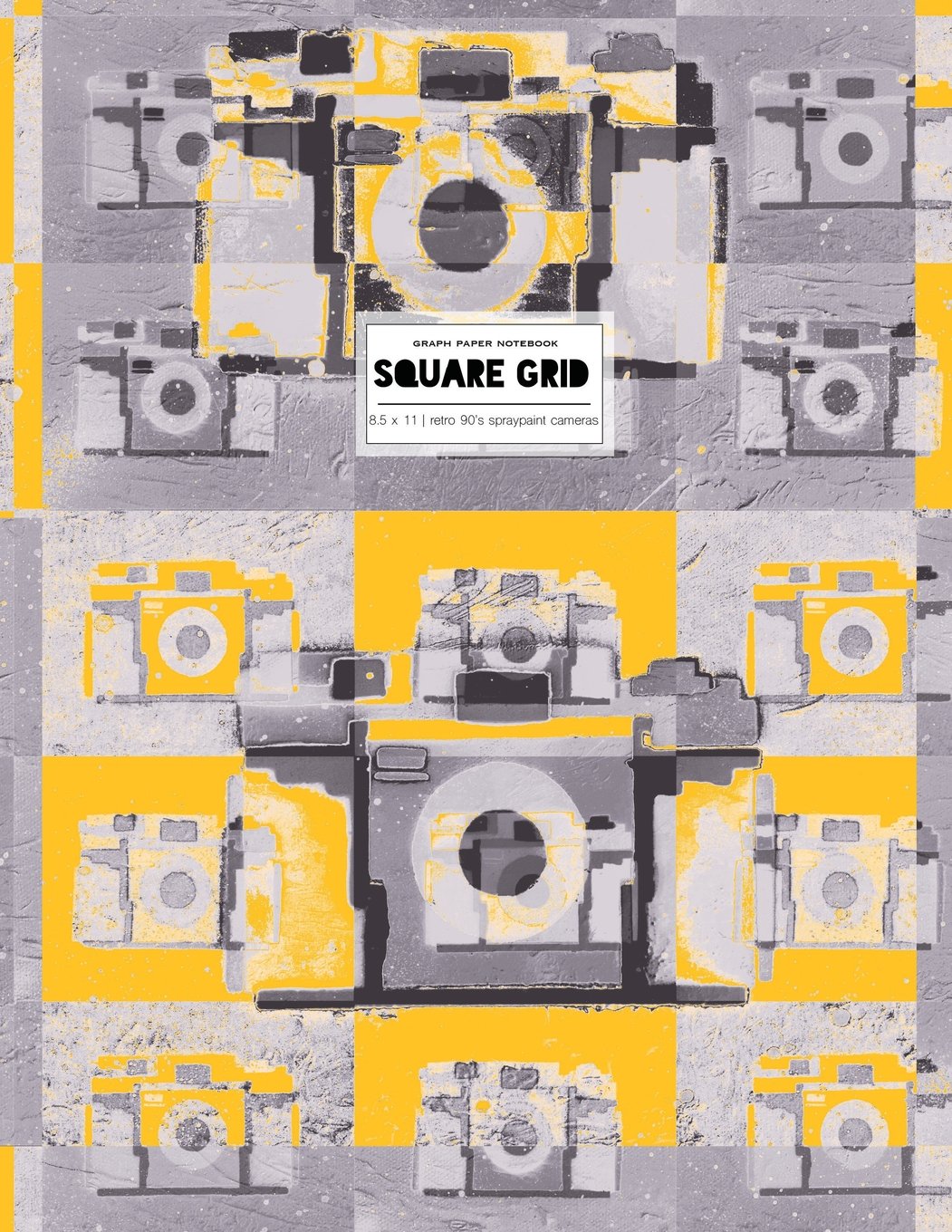 Graph Paper Notebook 8.5 x 11: Purple And Orange Math Notebook, Square Grid Journal, Retro 90's Spraypaint (One Subject Notebooks) Books