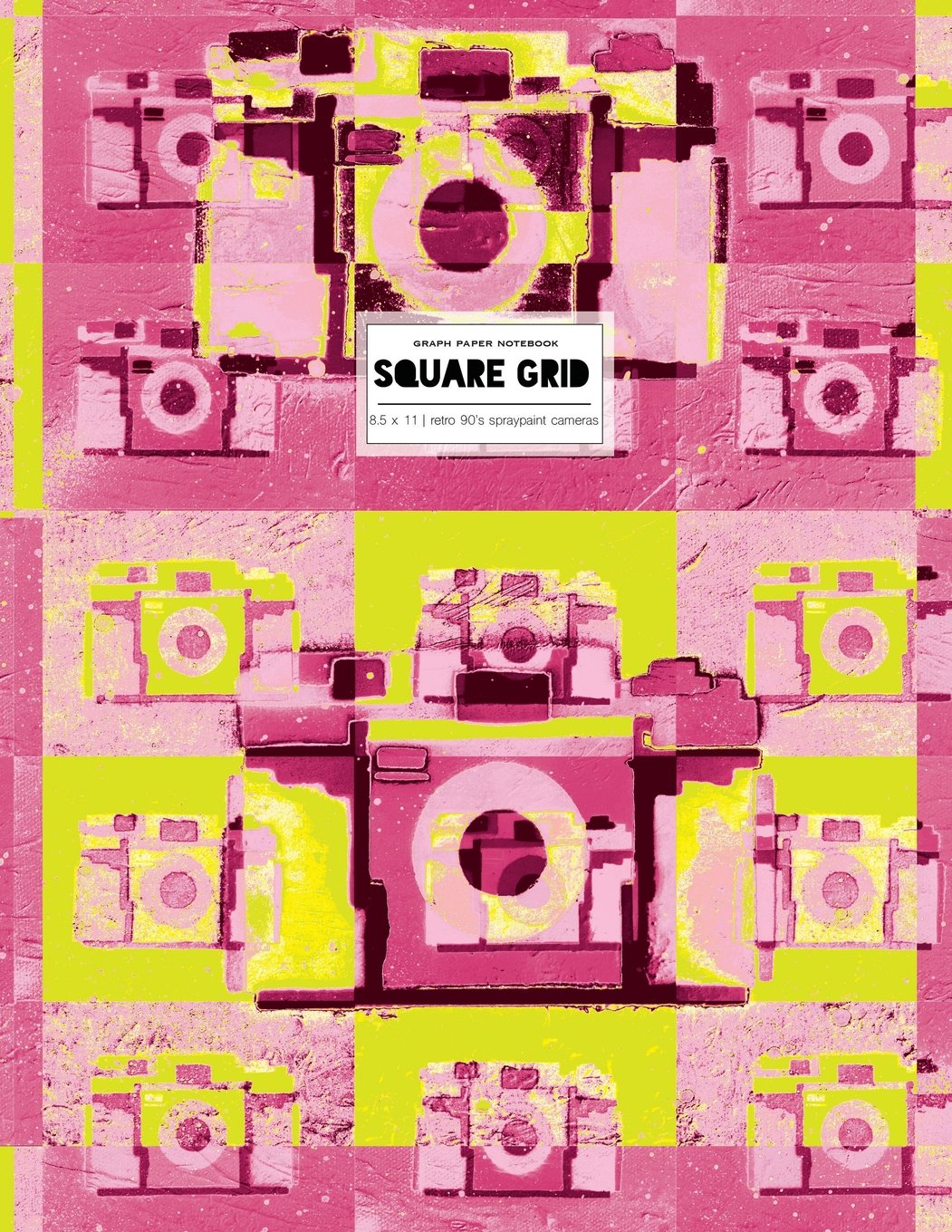 Graph Paper Notebook 8.5 x 11: Math Notebook, Pink And Green Square Grid Journal, Retro 90's Spraypaint (One Subject Notebooks) Books