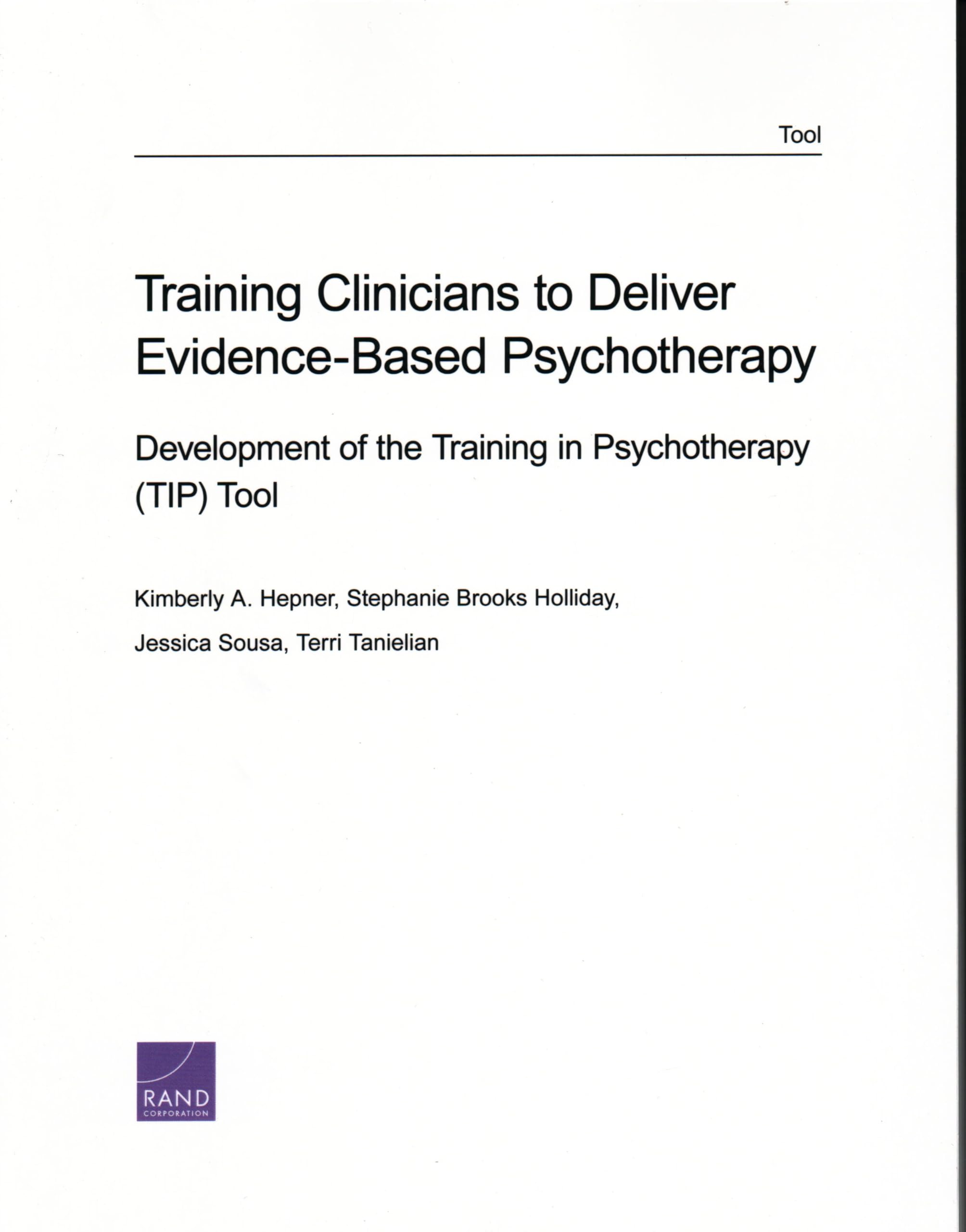 User Guide for the Training in Psychotherapy (Tip) Tool 2.0: Development of the Training in Psychotherapy (ITP) Tool Medicine