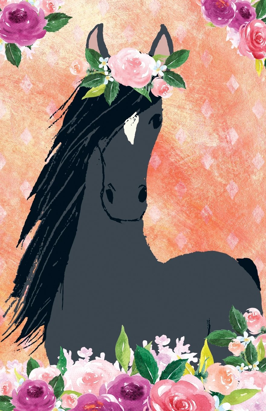 Journal Notebook For Horse Lovers Black Beauty In Flowers: Blank Journal To Write In, Unlined For Journaling, Writing, Planning and Doodling, For ... Carry Size (Journal Notebook Plain, Band 60) Self-help