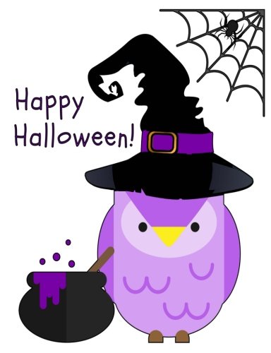 Purple Owl Halloween Journal Composition Notebook 7.44x9.69 Books