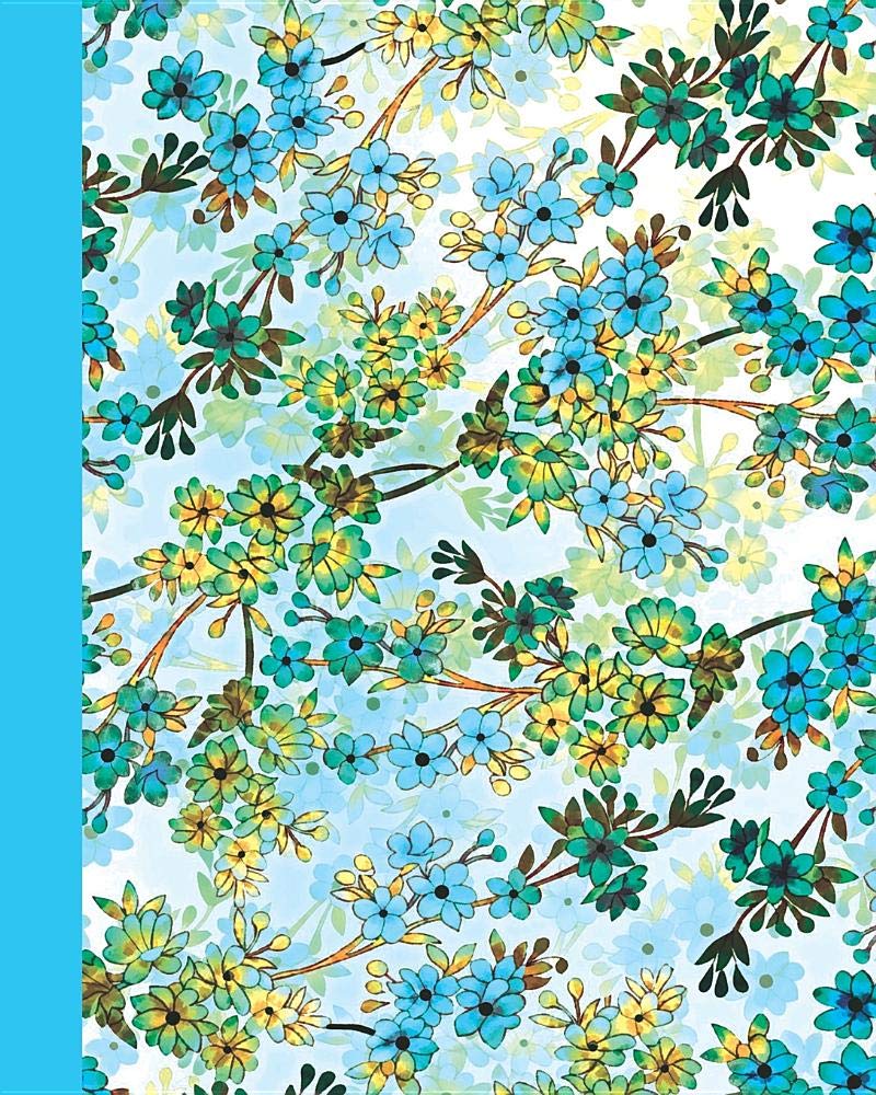 Sketchbook: Field of Flowers (Blue and Yellow) 8x10 - BLANK JOURNAL WITH NO LINES - Journal notebook with unlined pages for drawing and writing on blank paper (8x10 Flowers Sketchbook Series) Lifestyle