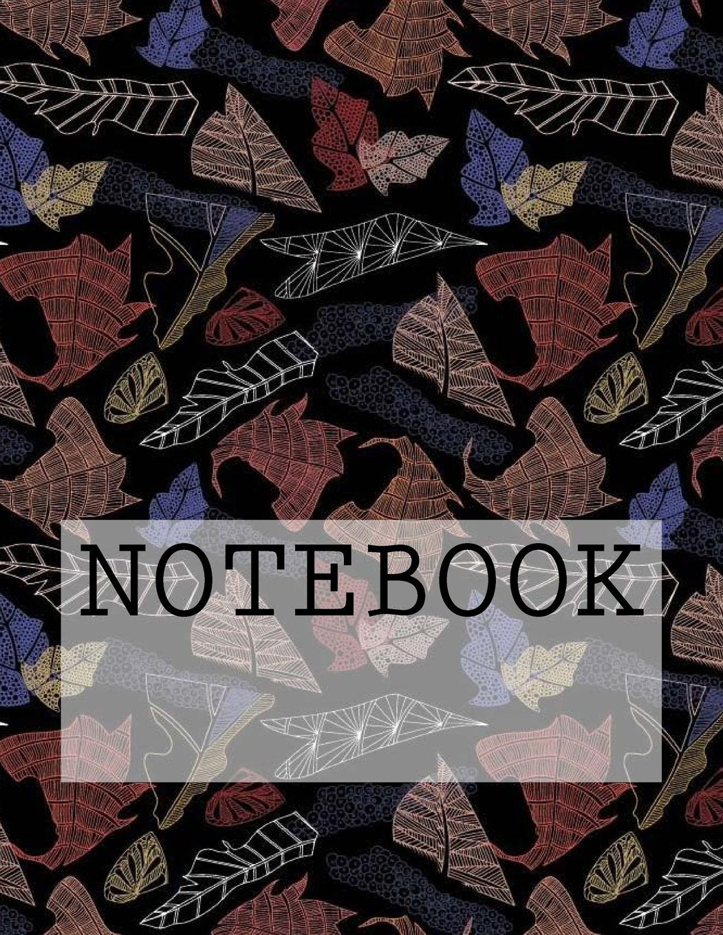 Notebook: Autumn Leaves in Black: Rydal Water, Lake District. Plain (8.5" x 11"): Plain Paper Notebook (Augmented Reality Colouring Books of Great Britain, Band 1) Garden & Plants