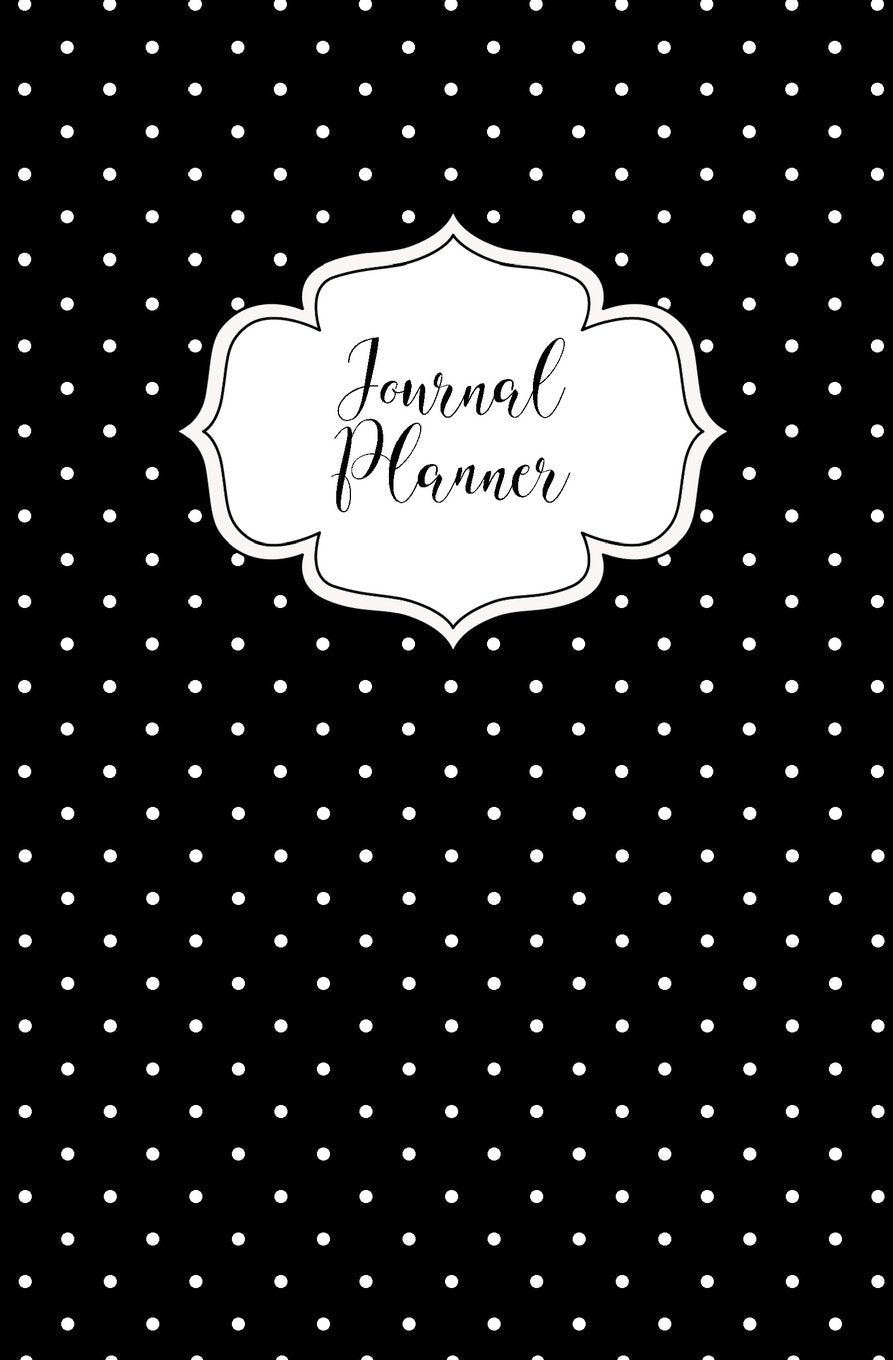 Journal Planner: Dot Grid black with white polka dots planner (bullet journal, bujo style) 5 mm (3/16 inch) grids. 75 sheets (150 Pages) Business, Finance & Career