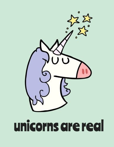 Unicorns Are Real / Bullet Journal: Unicorn Dot Grid Notebook, 100 Pages, Baby Blue (Large, 8.5" x 11") (Creative Notebooks) Lifestyle