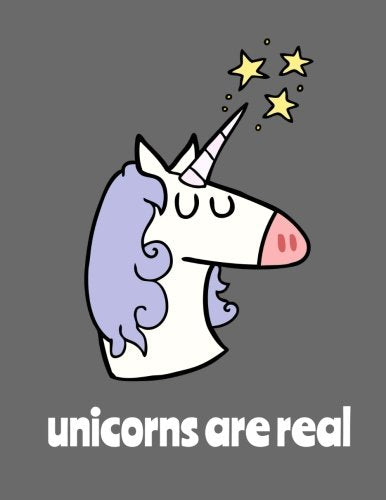 Unicorns Are Real / Bullet Journal: Unicorn Dot Grid Notebook, 100 Pages, Gray (Large, 8.5" x 11") (Creative Notebooks) Religion & Esotericism