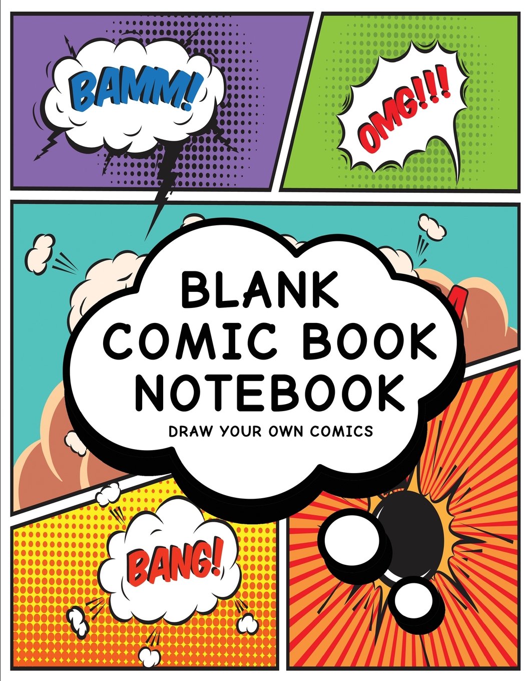 Blank Comic Book Notebook: Create Your Own Comic Book Strip, Variety of Templates For Comic Book Drawing, (Cartoon Comics)- book
