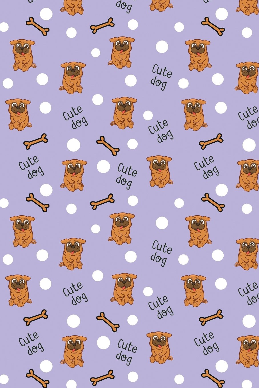 Journal Notebook Pug Dogs Bones and Polka Dots - Mauve: 110 Page Lined and Numbered Journal With Index Pages In Portable 6 x 9 Size, Perfect For ... Notes, List Making, Journaling and Doodling book