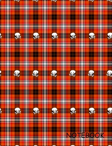 Notebook: Halloween Skull Plaid, Blank Unlined / Non-ruled Notebook - (Letter size 8.5 x 11 Inches) 100 Pages - 061 book