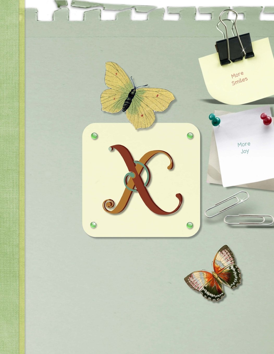 Monogrammed X Dot Grid Bullet Journal: 8.5" x 11" Soft Matte Cover 150 pages (Letter X Monogram Bullet Diary) Self-help