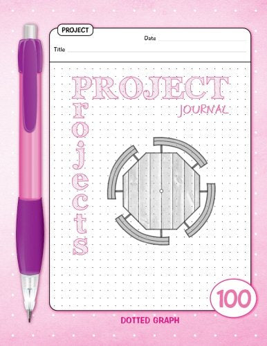 Project Journal - Dotted Graph - 100 Projects: (Pink) 8.5x11 inches - 100 Blank templates to plan your projects Film, Art & Culture