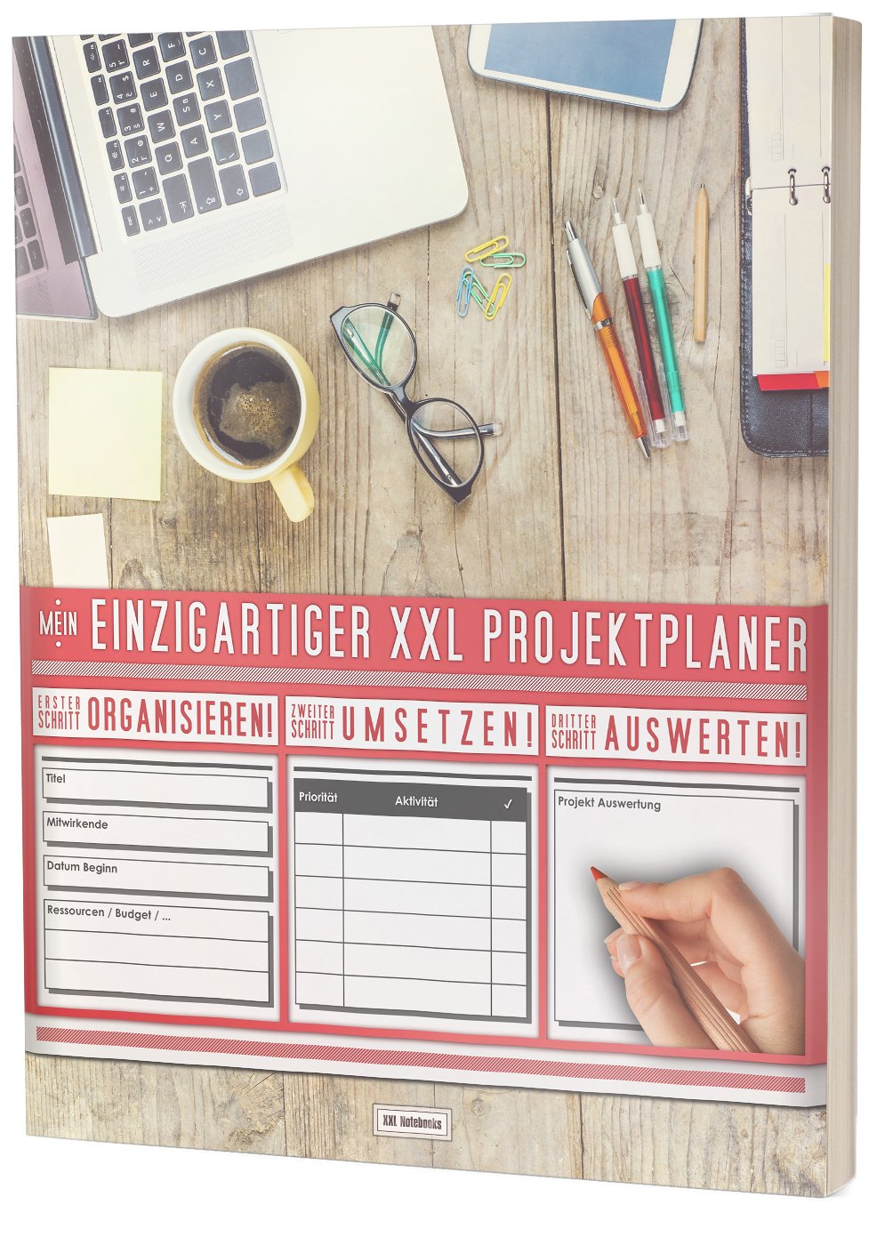 Mein Einzigartiger XXL Projektplaner: Planen, Umsetzen, Auswerten! / 122 Seiten, Register, Kontakte uvm. / PR201 "Workplace“ / DIN A4 Soft Cover book
