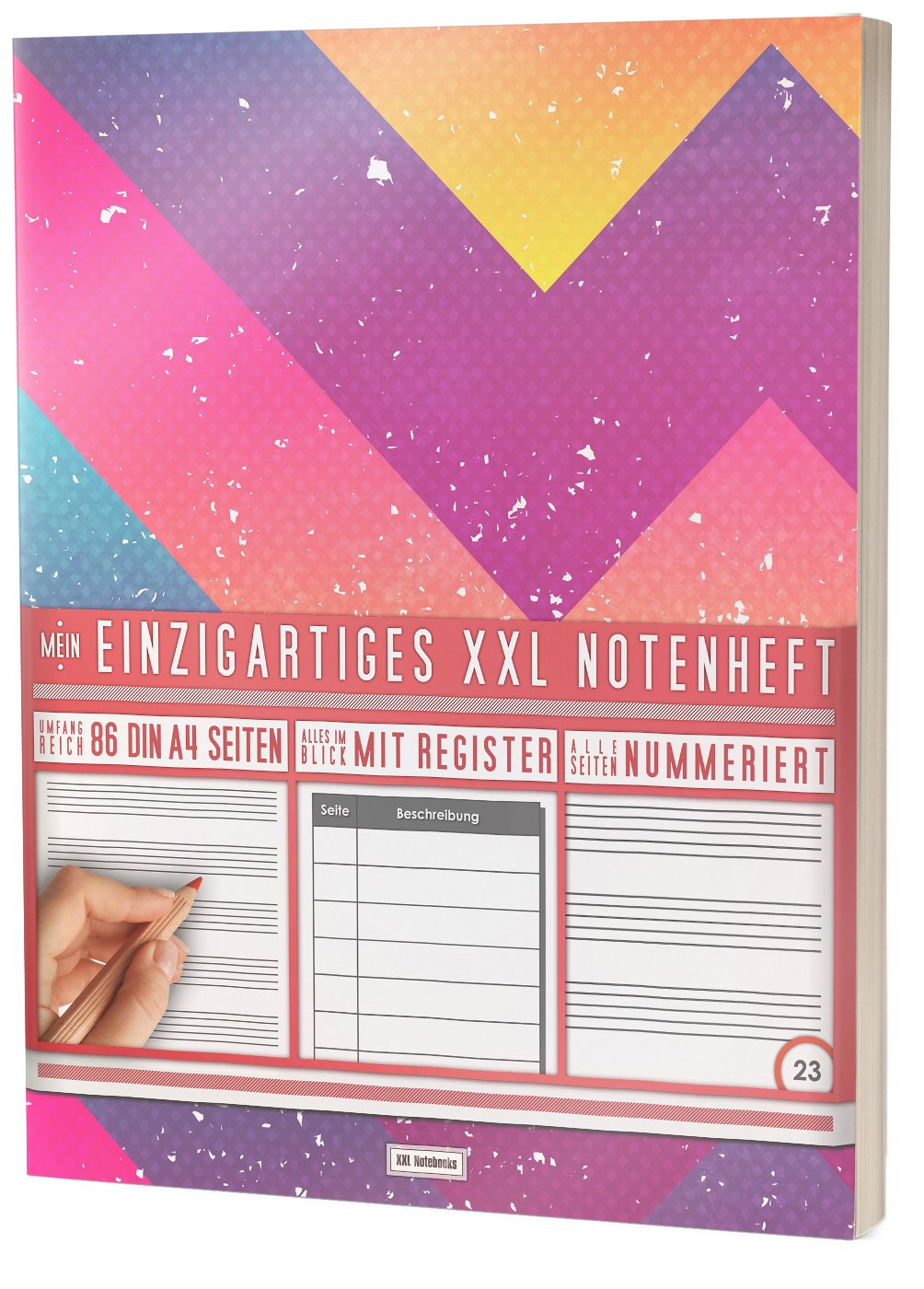 Mein Notenheft / 86 Seiten, 44 Blätter, 12 Systeme / Mit Register und Seitenzahlen / PR301 „Retro Komposition“ / DIN A4 Softcover Other products