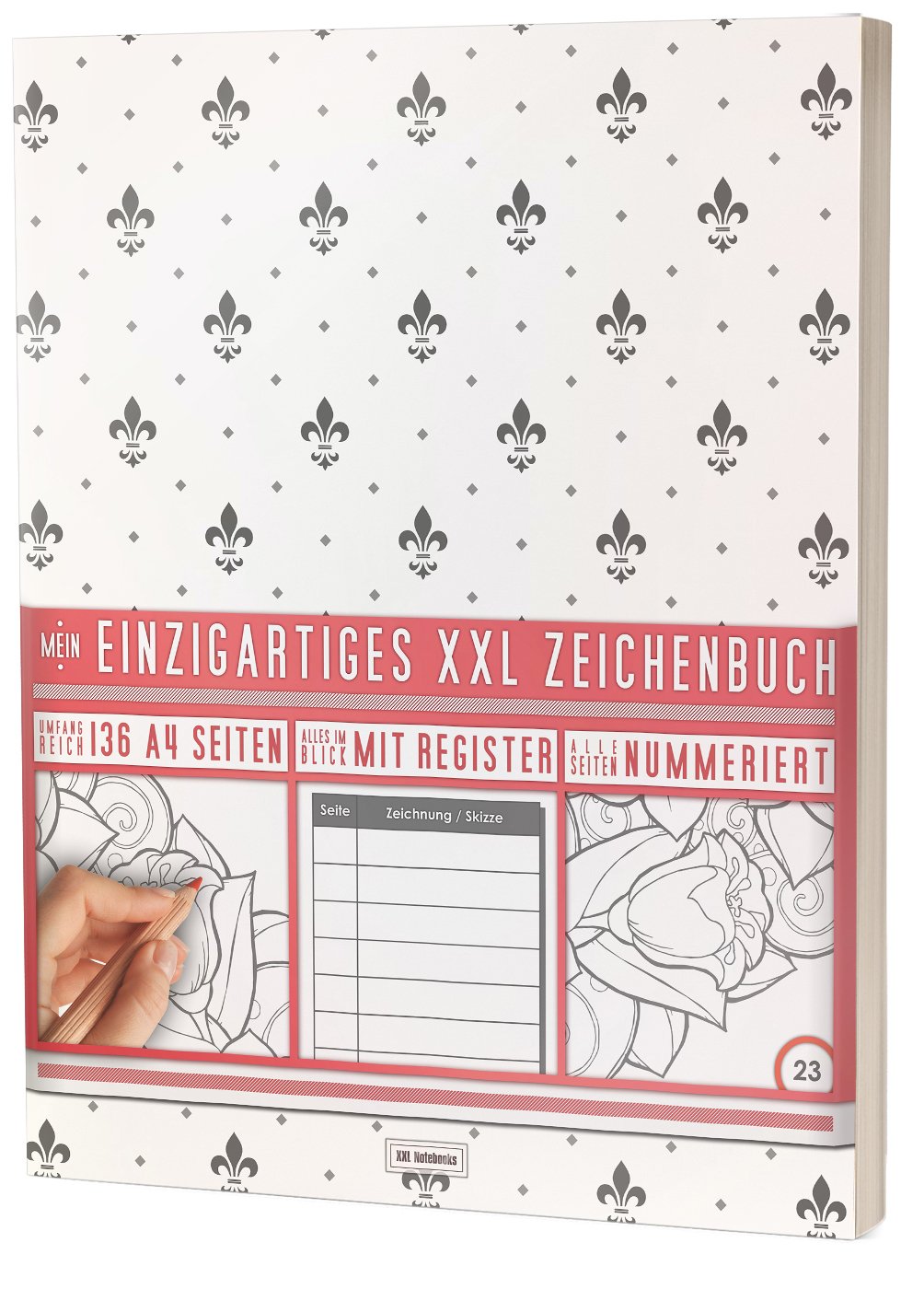 Mein Einzigartiges XXL Zeichenbuch: 136 Seiten, Nummeriert, Register / Dickes Blanko Buch / PR601 „Königlich“ / DIN A4 Soft Cover Film, Art & Culture