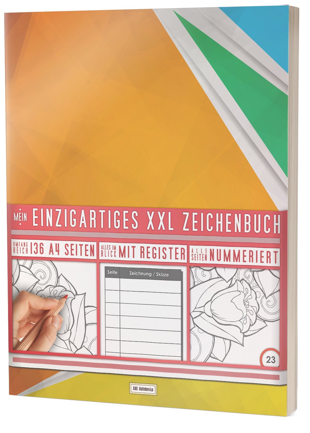 Mein Einzigartiges XXL Zeichenbuch: 136 Seiten, Nummeriert, Register / Dickes Blanko Buch / PR601 „Windows“ / DIN A4 Soft Cover Books