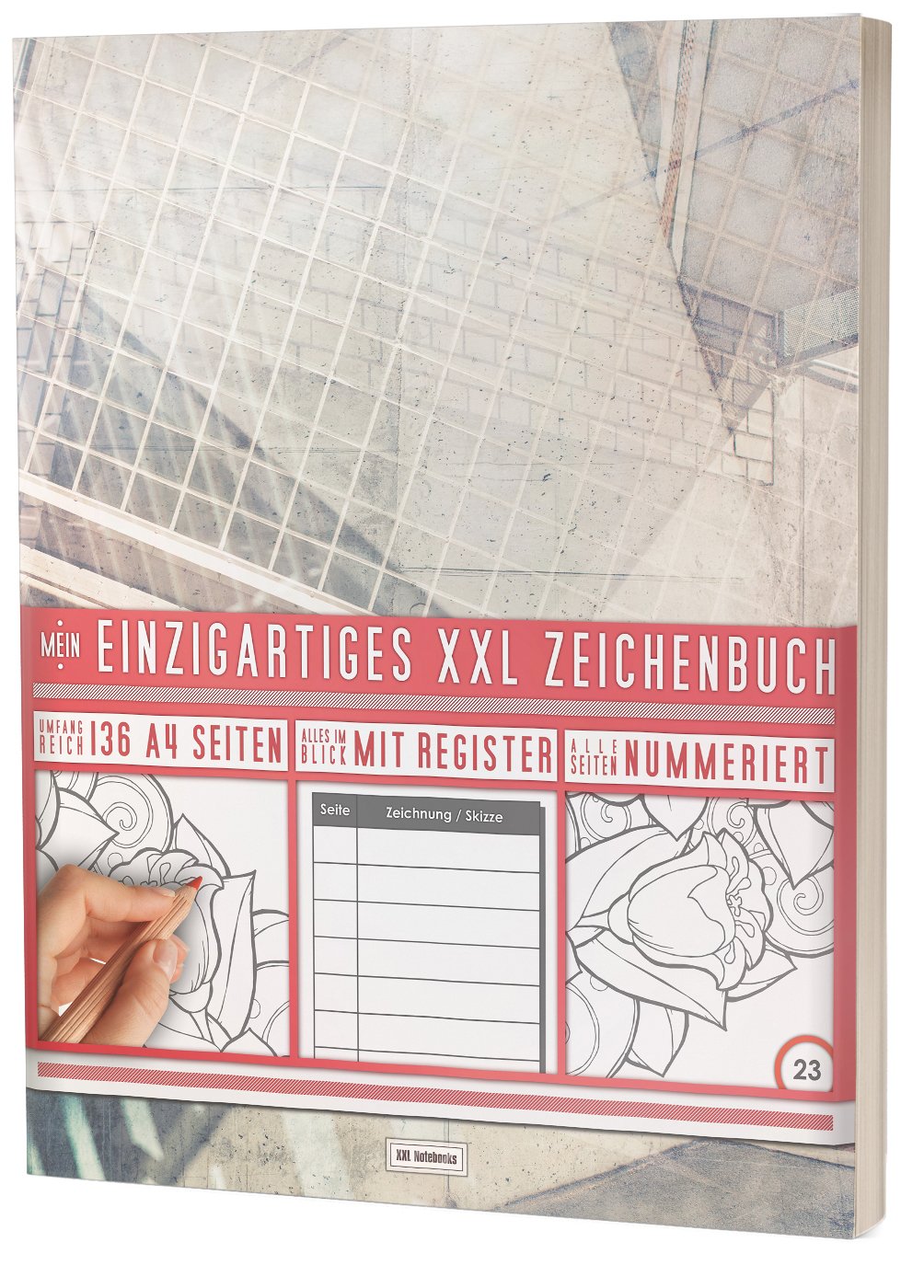 Mein Einzigartiges XXL Zeichenbuch: 136 Seiten, Nummeriert, Register / Dickes Blanko Buch / PR601 „Textures“ / DIN A4 Soft Cover Health, Nutrition & Fitness