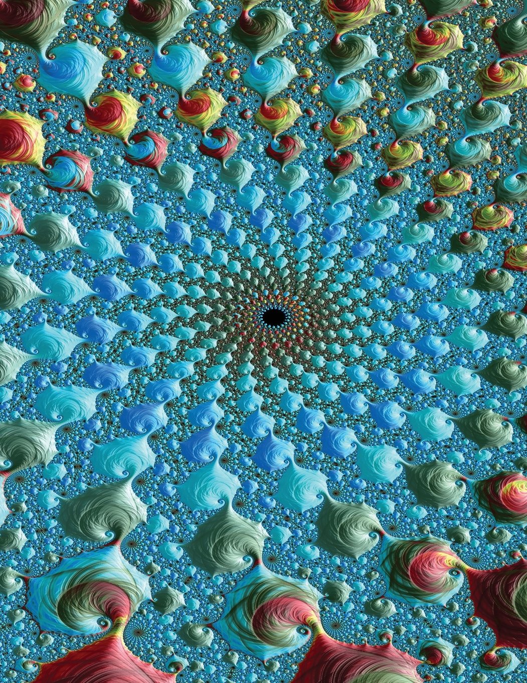 Blue Colorful Fractal Notebook: 8.5 X 11 202 Wide Ruled Pages Books
