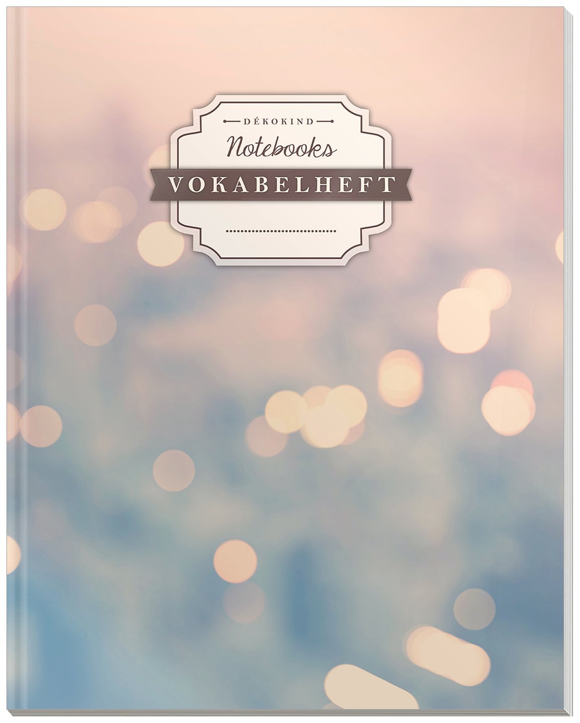 DÉKOKIND Vokabelheft | DIN A4, 84 Seiten, 2 Spalten, Register, Vintage Softcover | Dickes Vokabelbuch | Motiv: Citylights book