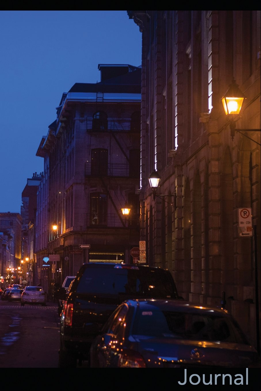 Journal: Historic Street at Night in Old Montreal Cover Photo Blank Lined Journal (Montreal Photo Cover Blank Lined Journal, Band 5) Books