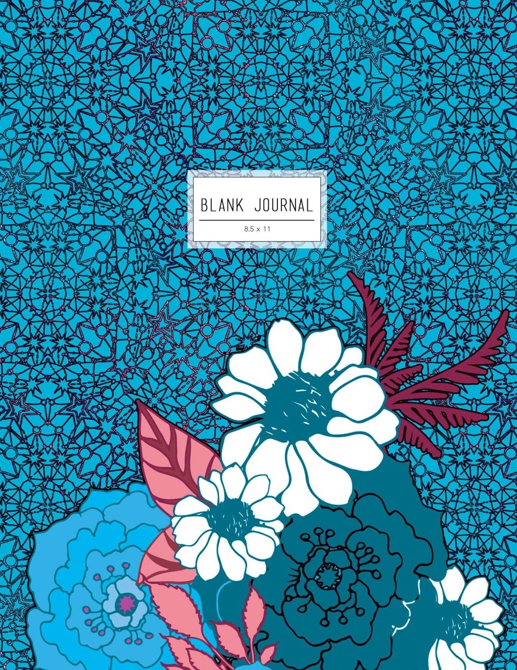 Blank Journal: Blank Drawing Book With 110 Numbered Pages And Teal Floral Softcover book
