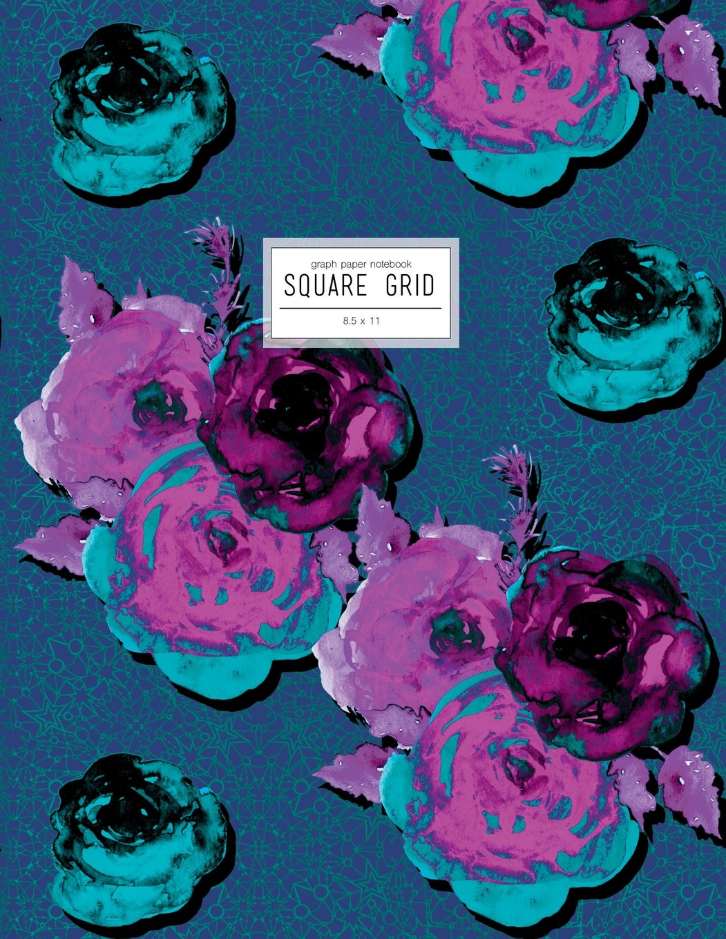 Graph Paper Notebook 8.5 x 11: Squared Journal, Teal And Purple Floral Notebook With Square Grid Paper (Quadrille Notebook) Books