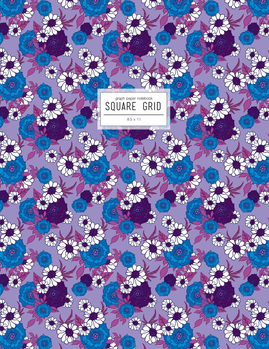 8.5 x 11 Graph Paper Notebook: Purple Squared Journal, Square Grid Paper, Floral Notebook (Quad Ruled Notebook) Books