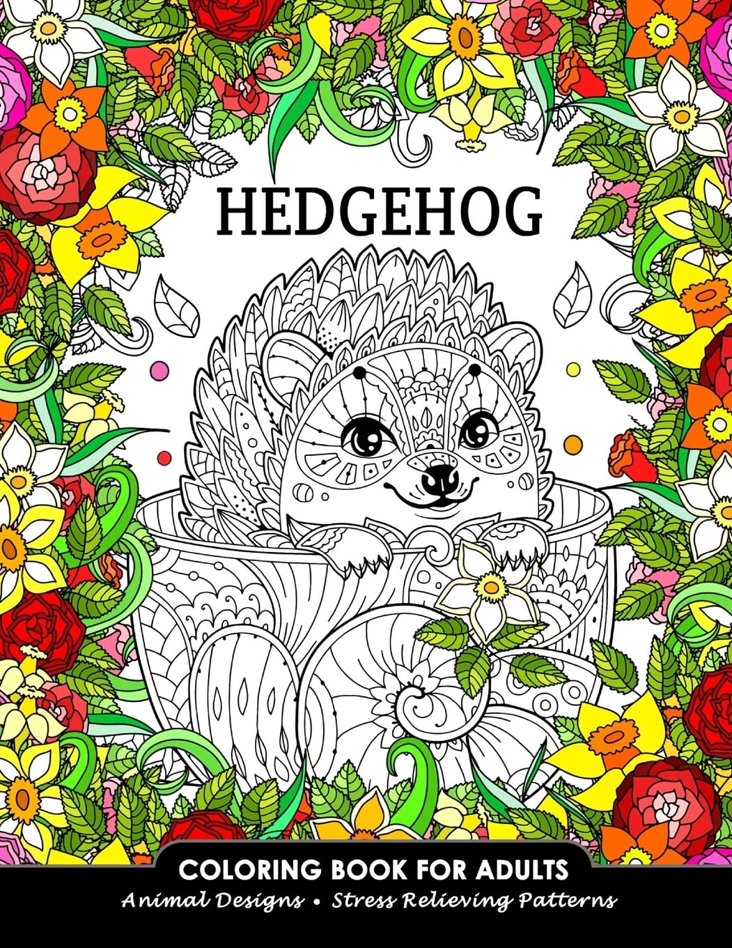 Hedgehog Coloring Book for Adults: Animal Adults Coloring Book Hobbies & Crafts
