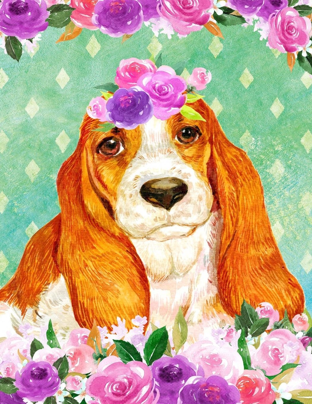 My Big Fat Journal Notebook For Dog Lovers Basset Hound In Flowers: Jumbo Sized Ruled Notebook Journal - 300 Plus Lined and Numbered Pages With Index ... by 11 Size. (Jumbo Lined Journal 2, Band 93) Self-help